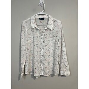 ModCloth Zodiac Constellation Cotton Button Down Shirt Size Large Quirky Novelty